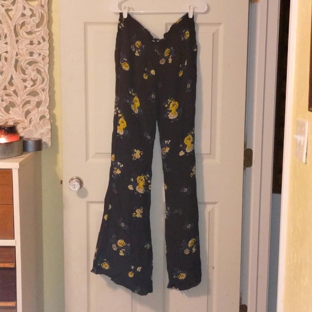 Free people floral wide leg pants nwot